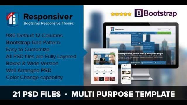 Preview Responsiver Multipurpose Bootstrap PSD Template Co смотреть онлайн