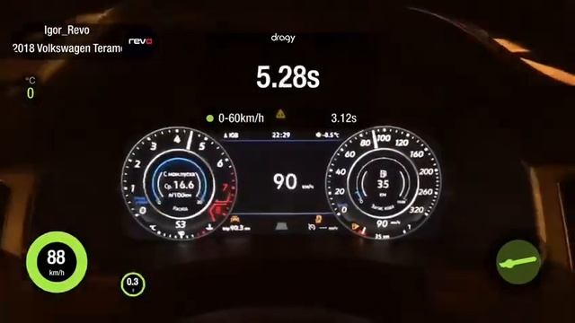 Vw Teramont 2.0TSI Revo Stage1 0-100 смотреть онлайн