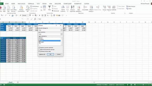 How To Add Subtotals To Horizontal Data In Excel смотреть онлайн