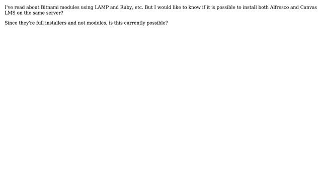 Is it possible to install Alfresco and Canvas LMS on the same server using Bitnami? смотреть онлайн