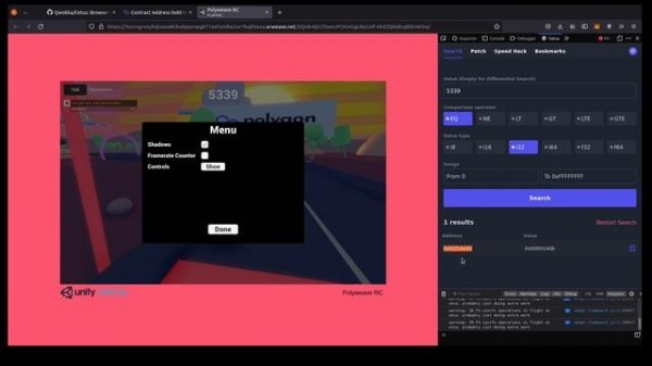 Hacking WebAssembly (Wasm) games w/ Cetus, & why private keys must never go into a game binary