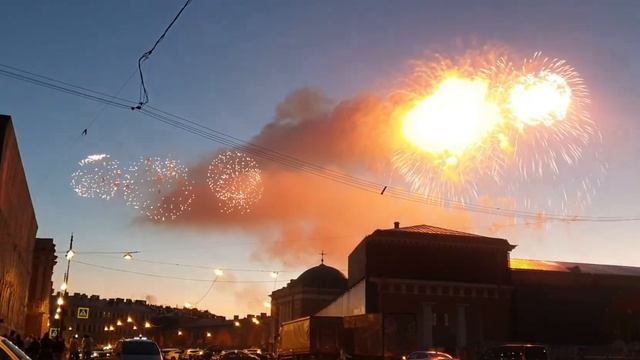 Салют в день ВМФ Санкт-Петербург 2020 Fireworks ? Saint Petersburg ❤ смотреть онлайн