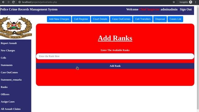 Php Project Police Crime Management System смотреть онлайн
