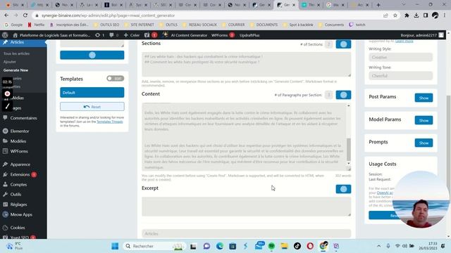 Nouveau tips : Un générateur d'article chat GPT / WordPress смотреть онлайн