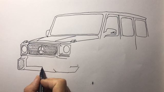 How to Draw Mercedes Benz SUV G500 Car - step by step - Kolay Mercedes Jip Araba Çizimi смотреть онлайн