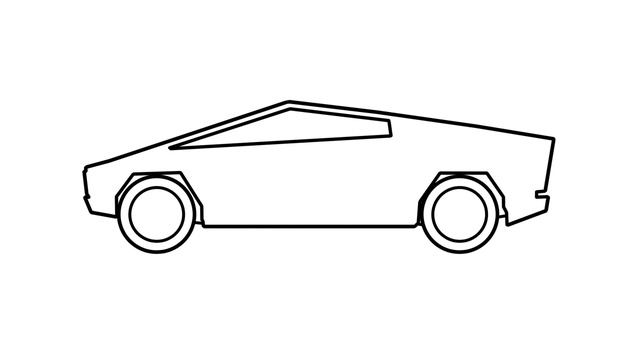 How to draw a TESLA CYBERTRUCK easy / drawing tesla suv 2020 step by step смотреть онлайн