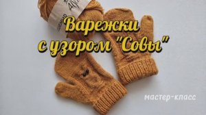 Мастер-класс детские варежки с узором "Совы" из кашемира