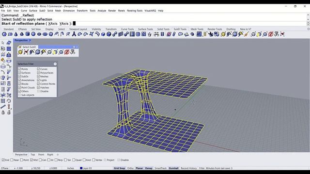 Rhino 6 And 7 Introduction - Design A SubD Coffee Table With The Bridge SubD Command From Rhino 7