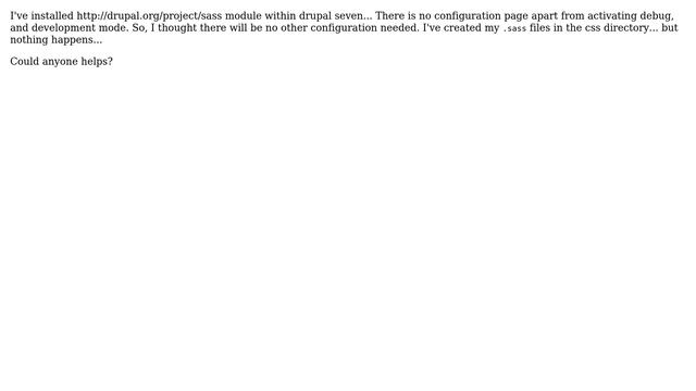 Drupal: How to make SASS/SCSS Module works with Drupal 7? смотреть онлайн