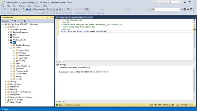 Microsoft SQL Server Demo on Server Management Studio