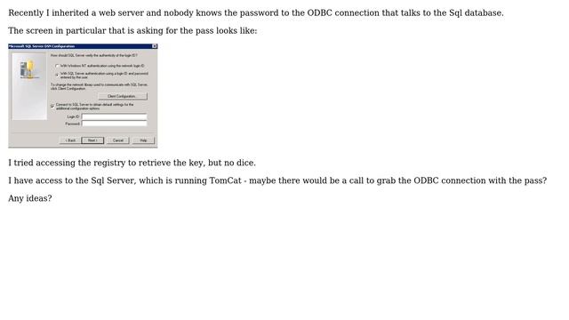 Retrieve ODBC DSN Password смотреть онлайн