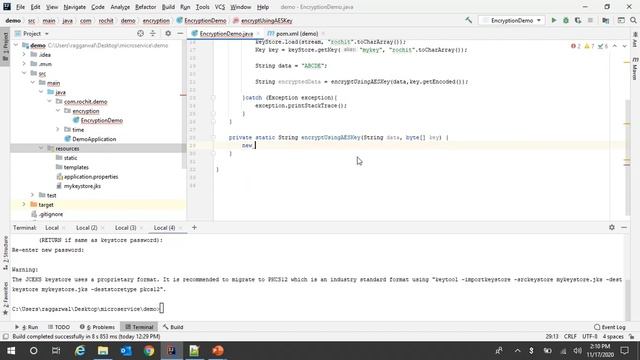 How to encrypt/decrypt any text in java | Hindi | using AES algorithm | using .jceks file смотреть онлайн