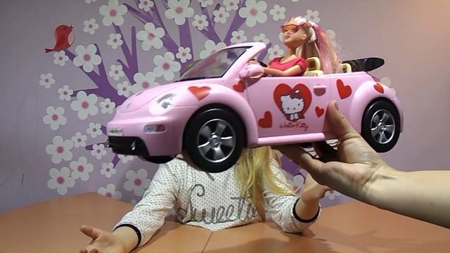 Машина Барби. Кабриолет для куклы Барби Hello Kitty. . Игрушечная машинка для куклы Барби. смотреть онлайн