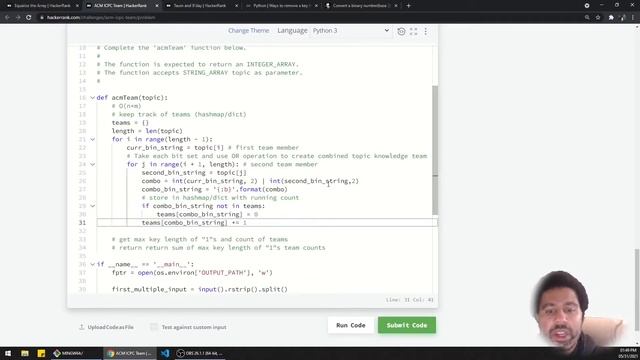 ACM ICPC Team | HackerRank (Python) смотреть онлайн