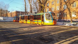 45 маршрут трамвая. 07.12.2022 год. Москва.