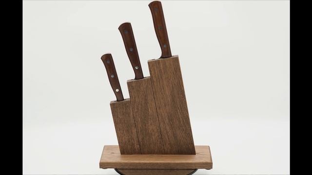 Набор ножей для кухни № 17 из тигельного булата, цельнометаллические, накладки текстолит + подставк смотреть онлайн