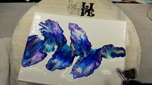 (065) Purple Gladiolus No. 1 ~ Airbrushed Flowers ~ Acrylic Pour Fluid Art смотреть онлайн