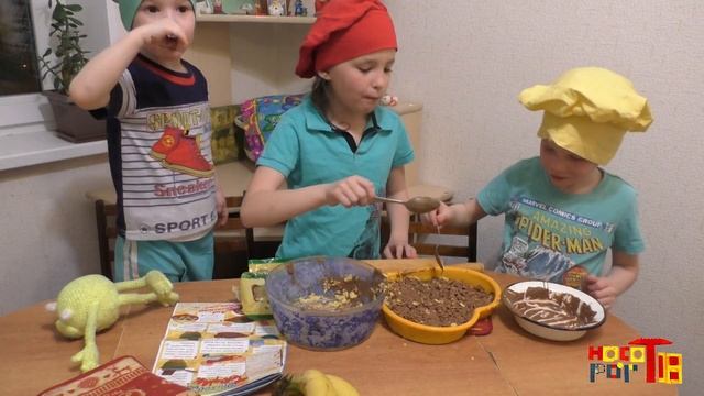 Рецепты для детей. Дети готовят торт. Детский рецепт смотреть онлайн
