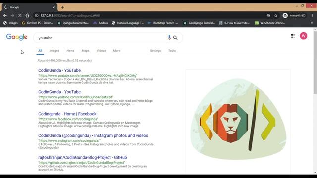 I made Google using Python, Flask and Beautifulsoup | CodinGunda смотреть онлайн