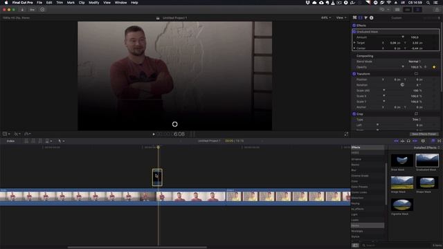 Эффект представления гостя, как у Дудя в Final Cut Pro. Как акцентировать внимание на объекте в FCP