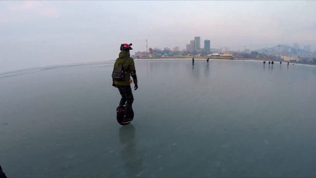 Заключительная поездка на моноколёсах по льду. Ледниковый сезон закрыт. #моноколесональду