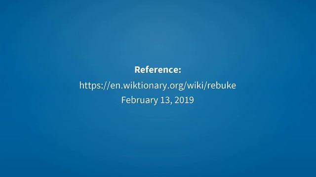 Rebuke | Meaning of rebuke 📖 смотреть онлайн