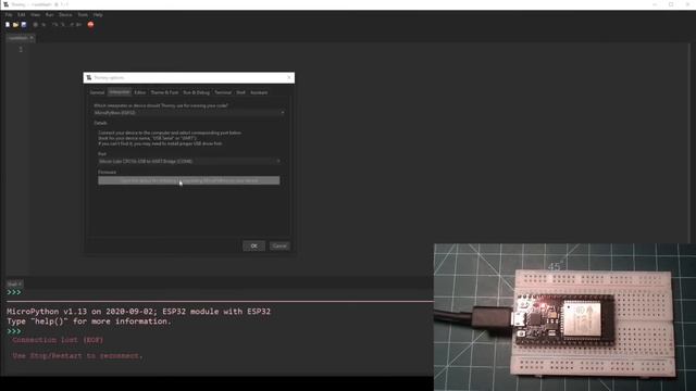 Programming an ESP32 NodeMCU with MicroPython: Setup with Thonny смотреть онлайн