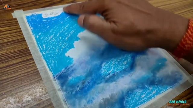 Easy clouds drawing with oil pastel смотреть онлайн