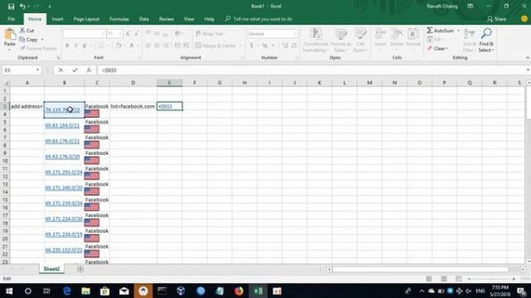 Generate address list with excel Mikrotik