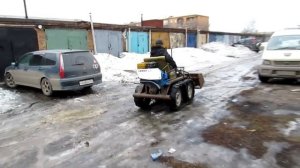 Минитрактор из мотоблока Нева.  Фронтальный ковш. Homemade mini dozer