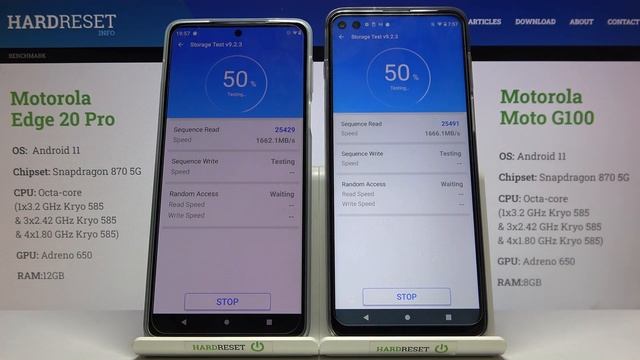 Motorola Edge 20 Pro vs Motorola Moto G100 | Antutu Storage Speed test смотреть онлайн