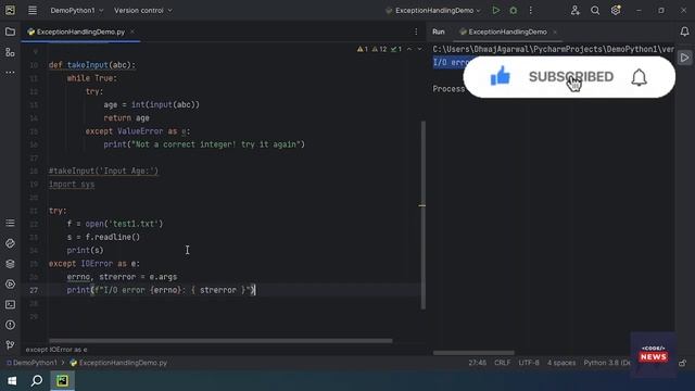 Exception Handling in Python | Python Exception Handling смотреть онлайн