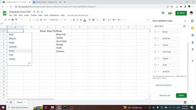 Google Sheets Dropdown from List / CSV смотреть онлайн