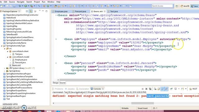 30.Beans Auto-Wiring byType смотреть онлайн