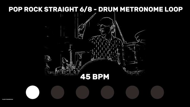Pop Rock Straight 6/8 | Drum Metronome Loop | 45 BPM смотреть онлайн