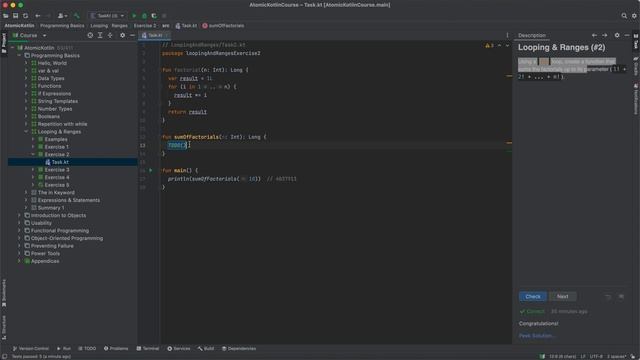 Atomic Kotlin Course - For Loop & Ranges смотреть онлайн