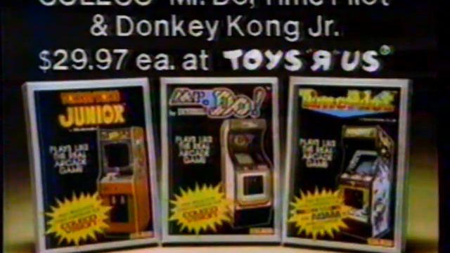 1983 Toys R Us "Coleco - Mr Do, Timepilot, Donkey Kong jr" TV Commercial смотреть онлайн