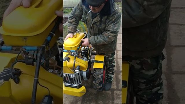 Мотоблок cобственной сборки с облегчённой картофелекопалкой. смотреть онлайн