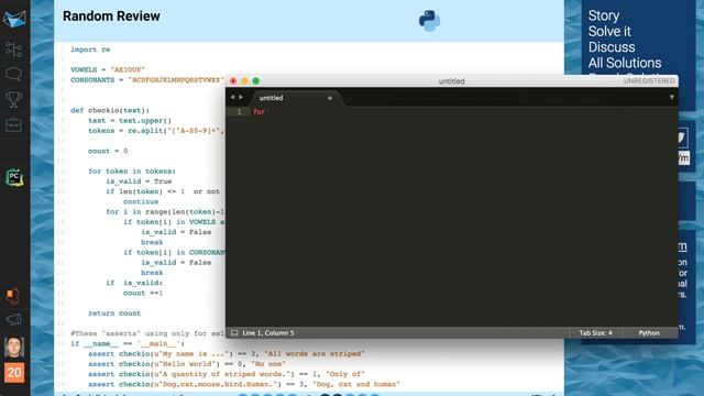 VCR: Veky #1 reviews solution from Striped Words. Reuse names and use "for"-loop. смотреть онлайн