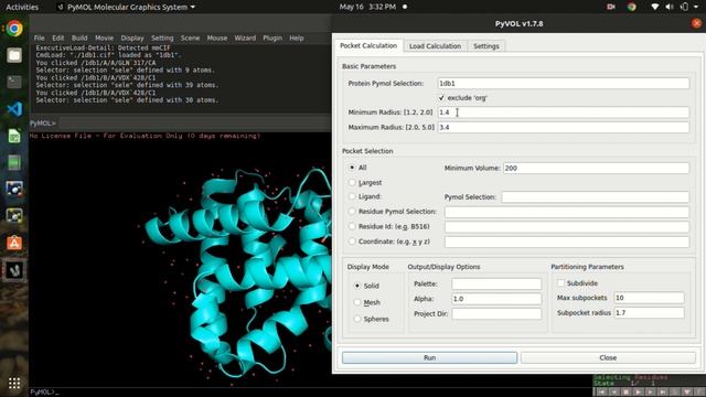 Calculate Binding Pocket Volume in Pymol (using PyVol plugin). смотреть онлайн
