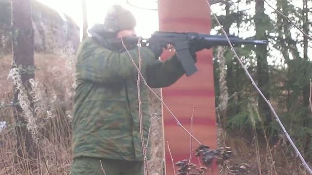 Стрельба из ВПО-206 с дульным устройством КАМЕРТОН-2, патроном Искра смотреть онлайн