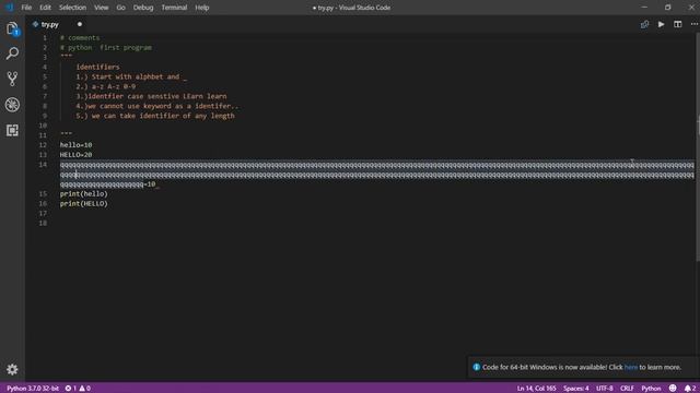 Lecture 4:- Identifiers rules,Comments in python,Dynamic typed behavior || LearningStrome Academy смотреть онлайн