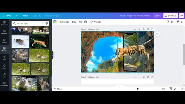 How to create a 3D effect in Canva (for BEGINNERS): A TIGER entered into a Mobile Screen смотреть онлайн