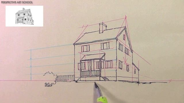 How to draw a house/Basic of perspective for beginners /#015 смотреть онлайн