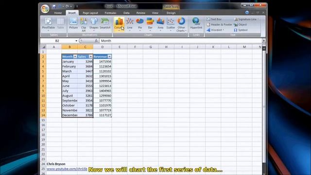 Excel 2007 - Changing Chart Types смотреть онлайн