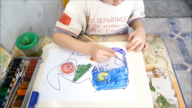 Аким, 5 лет. Абстракционизм под музыку Скрябина. Капельки искусства. смотреть онлайн