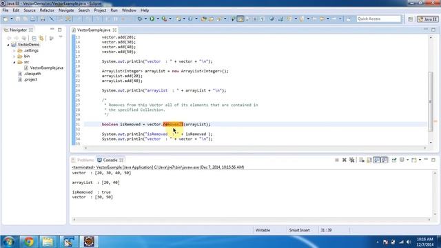 How to remove a group of objects from the Vector? | Java Collection Framework смотреть онлайн