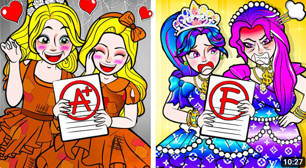 DIY Dolls Dress Up - Rich Pregnant Enid Vs Poor Pregnant Elsa - Paper Dolls Story