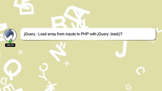 jQuery : Load array from inputs to PHP with jQuery .load()? смотреть онлайн