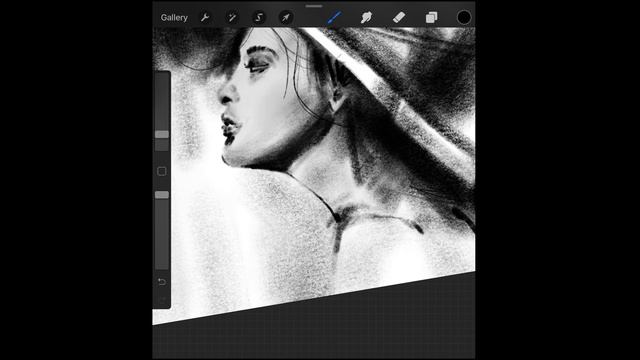 Charcoal portrait Drawing on a Basic iPad 9.7 | Quick Tutorial | M.Archimotion Tutorial 001 смотреть онлайн